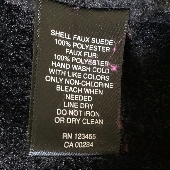 Suede jacket, Faux Shearling Suede jacket in black size S/P - Picture 8 of 9